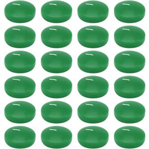 6 Hour 2 Inch Green Floating Candles, Small Unscented Dripless Pool Water Wax Candles for Cylinder Vase, Centerpiece at Wedding, Party, Holiday, St. Patrick's Day, Pack of 24