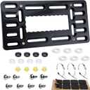 License Plate Bracket Holder, Front License Plate Bracket, No Drill Front Plate Mount, Licenses Plates Brackets Bumper, Car Frame Mount Adapter with Stainless Steel Screw Cap, Cable Ties