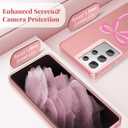 ZTOFERA for Samsung Galaxy S21 Ultra 5G Case,Cute Pink Ribbon Bow Tie Aesthetic Phone Case,Trendy Slim Hard IMD Shockproof Protective Bumper Phone Cover for Women Girls,Ribbon