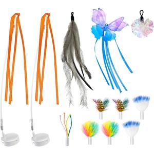 ORSDA 12PCS Replacement 5 in 1 Interactive Kitten Toys for Indoor Cats with Multicolor Feather Refill, Mylar Crinkle Balls, Spin Flying Butterfly for Indoor Exercise (Only Suitable for T85)