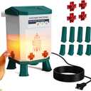 Heated Chicken Waterer 3.2 Gallon, Chicken Water Heater for Winter, Freeze Proof Chicken Waterer, 4 Nipples for Clean WaterDetachable Legs, Adjustable Height for Chickens, Pigeons, Beaked Poultry