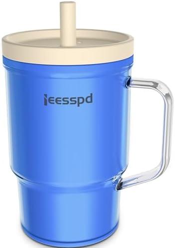 Pack of 2, Toddler Cups – 9 oz Adorable Miniature Tumbler with Leak-Resistant Straw and Toddler-Friendly Handle, Encourages Hydration, Easy to Clean, Sippy cups for Toddlers 1-3，BPA Free silicone (Ocean)
