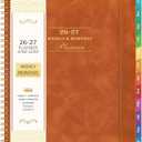 Planner 2026-2027 - July 2026 - June 2027, 2026-2027 Academic Weekly Monthly Planner, 8" x 10", Leather Brown Cover, Spiral Bound, Tabs