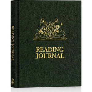 Lanpn Reading Book Journal for Book Lovers Readers, 158 Pages Linen Hardcover Books Tracker with 52 Reviews, 9.3" x 7.7" Read Log Notebook Bookish Gifts (Green)