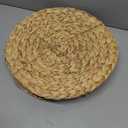 6 Pack, Round Woven Placemats, Natural Water Hyacinth Wicker Place mats, Braided Straw Table Mats, Charger Plates for Dining Table, Fall, Thanksgiving, Christmas (13.8 inch)