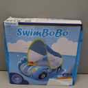 Swimbobo Toddler Pool Float Inflatable Car Baby Swim Float with Adjustable Sun Canopy and Safety Seat Pool Toys for Kids 3+ Years Old (Blue Sports Car)