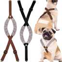 Saintrygo 2 Pcs Dog Suspenders for Diapers Female Male Belly Bands Canine Harness Keep Diaper on Your Pet for Small Medium and Large Dogs(Black, Brown,Medium)