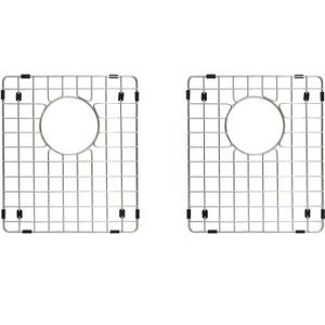 STARSTAR Double Bowl Kitchen Sink Bottom Two Grids, Racks, Protector 304 Stainless Steel (50/50, 11.75 x 14)