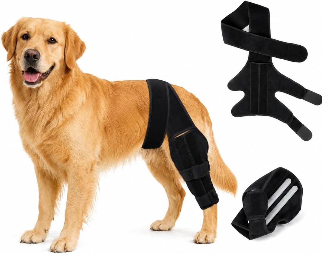 Dog Knee Brace for Hind & Rear Legs,Adjustable Dogs Compression Brace with Joint Instability, Torn ACL (L)