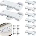 8 Pcs F2590 Windows Replacement Sash Lock-2-1/4'' Mounting Hole Centers Sash Lock with Screws-White Sash Lock for Vertical Sliding Windows Double Hung Windows