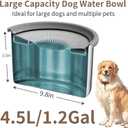 4.5L Dog Water Bowl No Spill 1.2 Gallon Stainless Steel Water Bowl for Dogs 150oz No Mess Slow Water Feeder with Anti-Slip Mat for Messy Drinkers 4.5L+2 Filters