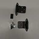 Chibery 3/8 Inch Inset Cabinet Hinges, 25 Pairs (50 Pack) Self Closing Flush Face Mount Hinges with Door Bumper, Variable Decorative Hardware for Bathroom, Furniture, Kitchen Cabinet Doors, Matte Black