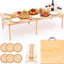 Novabright 60" X 30" Folding Picnic Table, Wood Color