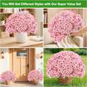 22 Pack Artificial Flowers Outdoor Fake Plants, Faux Flowers UV Resistant with Plastic Plants, Faux Silk Flowers for Outdoors Outside Front Porch Hanging Planter Window Box Garden Decoration(Pink)