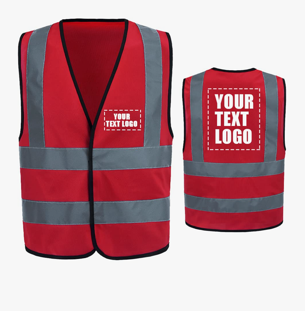 Aykrm High Visibility Viz Vest Hi Vis Viz Reflective Work Construction Safety Vest Red L