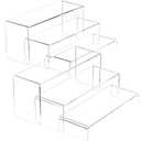 NIUBEE Acrylic Display Riser, 6 Pcs 9" Large Acrylic Risers, 2 Set Clear Rectangular Stands for Candy Dessert Cupcakes, Collectibles Display Stands Shelf for Display for Funko POP Figures