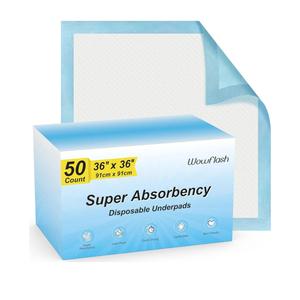 50 Count 36" x 36" Super Absorbency Disposable Underpads - Leakproof Quick Drying Pads for Baby, Puppy & Adults, Bed Pads, Incontinence & Dog Pee