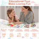 Teefrye Toddler Busy Board Montessori Toys for Toddlers 1-3 Year Old Educational Activity Book Board Sensory Travel Toys Ages 3-5 Preschool Learning Fine Motor Skills Toy Quiet Book Gift for Kids