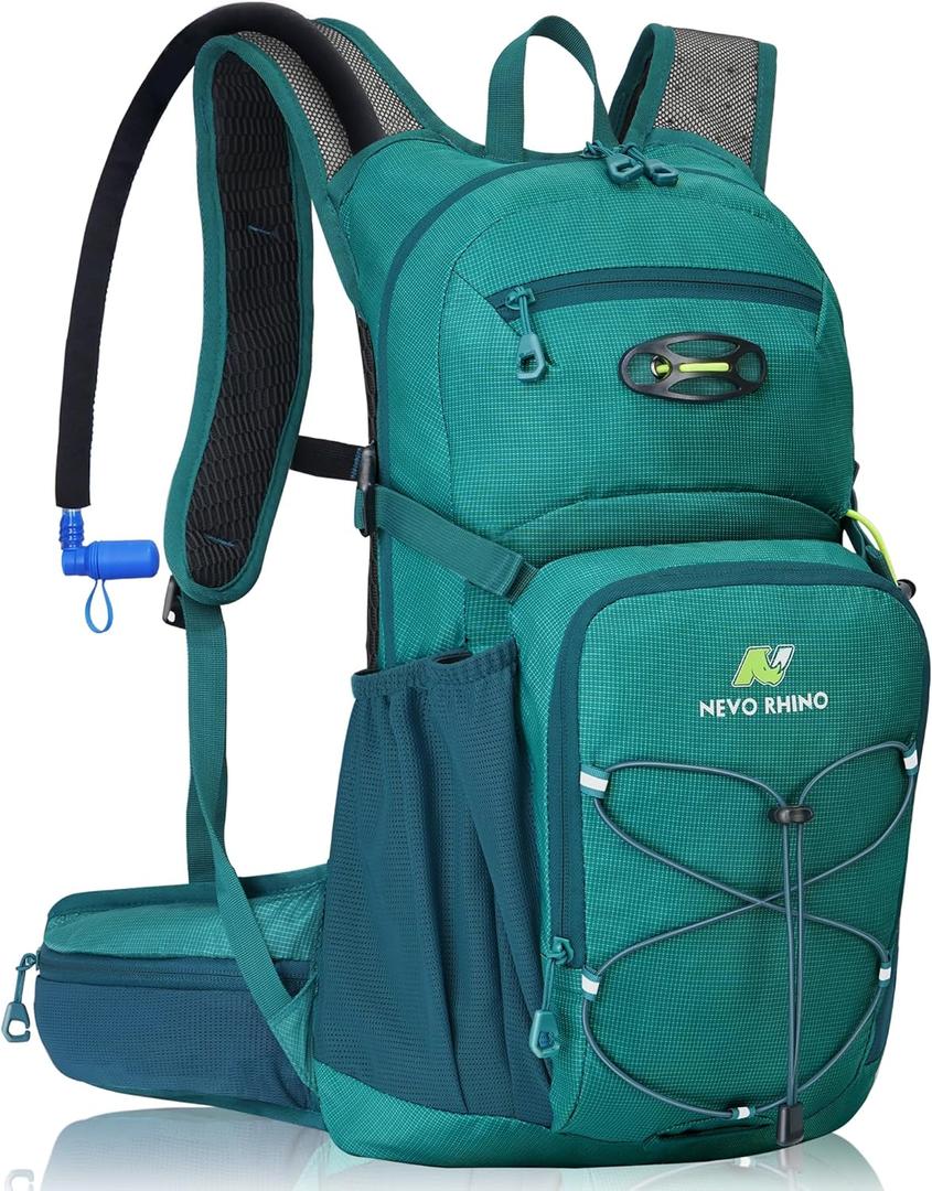 N NEVO RHINO Hydration Backpack, 18L Multipurpose Hiking Backpack with 3L Water Bladder, Water Backpack Insulated Hydration Pack Ideal for Hiking and Cycling