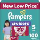 Pampers Diapers - Cruisers 360 - Size 5, 100 Count, Babyproof up to 100% Leakproof Pull-On Diaper