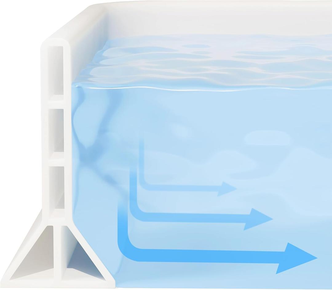 3.8'' High Shower Threshold Water Dam Collapsible 70IN Shower Water Splash Guard for Shower Water Blocker for Wet and Dry Separation Bathroom and Kitchen (70 Inch)