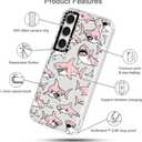 MOSNOVO Case for Samsung Galaxy S24 Plus, [Buffertech 6.6ft Military-Grade Drop Protection] [Anti Peel Off Tech] Clear TPU Bumper Phone Case Cover Design - Pink Sharks