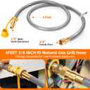 GasSaf 4FT 3/8" ID Natural Gas Hose, Natural Gas Grill Hose Suitable for Weber Grills, Blackstone Griddles, Generator, Patio Heater - CSA Certified