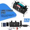 WOTOW Bike Handlebar Bag Waterproof - Bicycle Handlebar Bag with Large Reflective Area & Strips, Bike Front Pouch with Waterproof Zipper Shoulder Strap Removable Straps for Cycling (Cuboid, 2.7L)