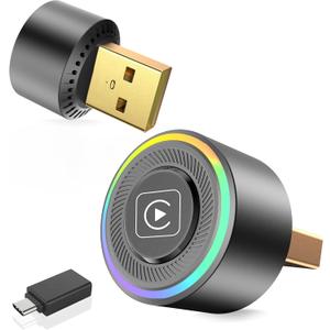 Mini Wireless CarPlay Adapter for Apple iPhone - Upgrade Wired CarPlay to Wireless, One-Tap Multi-User Switch, Plug & Play, Fast Auto-Connect (iOS 10+)