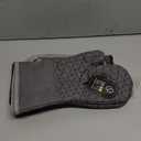 KEGOUU Oven Mitts and Pot Holders 6pcs Set, Kitchen Oven Glove High Heat Resistant 500 Degree Extra Long Oven Mitts and Potholder with Non-Slip Silicone Surface for Cooking (Grey) (Gray)