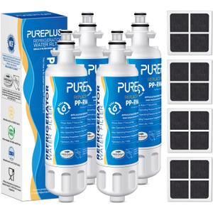 PUREPLUS 469690 LT700P Replacement for LG Kenmore Elite 9690, ADQ36006102, ADQ36006101, LFXS30766S, LFX28968ST, LFX31925ST, LFX31945ST, RWF1052, LT120F, Refrigerator Water and Air Filter Combo, 4Pack