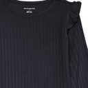 Amazon Essentials Girls and Toddlers' Wide-Rib Outfit Set, Pack of 2 (Small, Black)