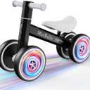 Baby Balance Bike for 1 Year Old Boys Girls, Colorful Lighting 10-24 Months Push Toddler Toys Bicycle, 4 Wheels Baby First Bike for Kid's 1-2, Pre-School Children Ride on Walker First Birthday Gifts