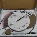 Wall Clock, Silent Non-Ticking Quality Quartz Battery Operated with Pendulum, Large Wall Clock for Living Room Kitchen Home Bathroom Bedroom Wall Decor, 13x21.65inch(Brown)