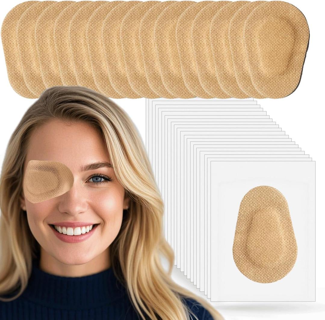 45 Pcs Adhesive Eye Patches for Adults, Medical Eye Patch Disposable Breathable Eyepatch for Amblyopia Lazy Eye Latex Free Adhesive Bandages for Adults, Regular Size 3.32.3 inches, Nude Color