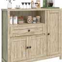 Viaozutis Storage Cabinet with Doors and Drawers,Kitchen Storage Cabinets，with Drawer and Adjustable Shelf（Grey）
