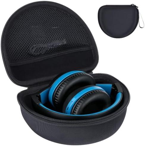 RIYADAone Case for iClever BTH12/HS19/BTH26 Kids Headphones, Black | Hard Shell Shockproof, Portable Headphone Storage, Mesh Bag Organizer, Lightweight Travel
