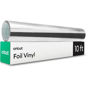 Cricut Foil Vinyl - Silver - 12 in x 10 ft - DIY Personalized Decals, Labels, & More - Metallic Finish - Long Lasting - Optimized Cutting Machines