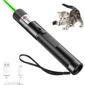 Long Range Green Laser Pointer Beam with USB Charging, Presentation Remotes for Indoor Meetings, Presentation, Interactive Toys for Indoor Dogs Cats