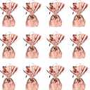 Beistle Metallic Wrapped Balloon Weight 12 Pack, Rose Gold Balloon Centerpiece Bouquet Holders, Party Decoration Accessories for Birthdays, Weddings, Graduations, and Retirement Celebrations, 6 Oz