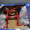 Medline Ultra Lightweight Transport Wheelchair for Adults, Foldable, 19-Inch Seat Width, Red Frame, Black Upholstery