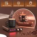 Mug Warmer, CEROBEAR 50W Coffee Cup Warmer for Desk with 9 Tempreture Settings, 1-9Hrs Auto Shut Off Smart Candle Warmer with LED Lights, Electric Beverage Warmer Plate for Coffee, Tea, Water, Milk