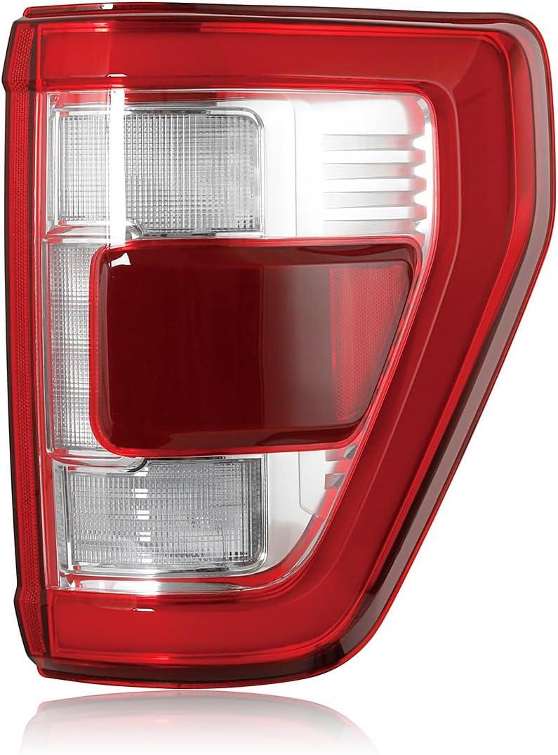 LED Tail Lights Assembly Chrome Housing w/Blind Spot (Module NOT Included) Compatible With Ford F150 F-150 2021-2023 Rear Brake Lamp Signal Right Passenger Side ML3Z13404D(RH Chrome)