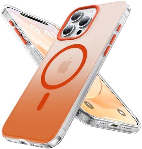 SET OF 3, Kocanasi Magnetic for iPhone 14 Pro Max Case [Compatible with MagSafe] [10FT Military Grade Drop Tested] Slim Translucent Matte Case for iPhone 14 Pro Max Phone Case, Gradient Orange(6.7")