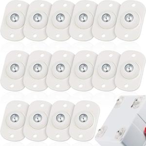 Honoson 16 Pcs Self Adhesive Caster Wheels Appliance Rollers Appliance Sliders for Kitchen 360 Swivel Universal Wheel Mini Small Kitchen (White with 1 Steel Ball Style)