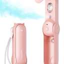 SWEETFULL Misting Fan Portable, Handheld Personal Mister Fans, Small Fan Rechargeable, Mini Spray Water Mist, Kids Women Portable Fans For Travel, Outdoors, Hiking, Camping Home Office (Pink)