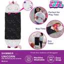 Happy Nappers Pillow & Sleepy Sack- Comfy, Cozy, Compact, Super Soft, Warm, All Season, Sleeping Bag with Pillow- Medium 54 x 20, Shimmer Unicorn