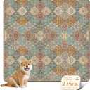 nunubaby Reusable Potty Pads for Dogs for Crates and Floors. Washable Pee Pads for Dogs, Stylish, Non-Slip and Leak-Proof Pee Pads.(Cream/Multi, 36" x36") (36x36 Inch (Pack of 2))