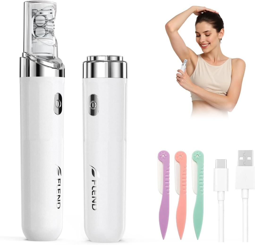 Epilator for Women, 2-in-1 Facial Hair Removal Epilator, Painless Designed Hair Remover with Built-in LED Light for Precision, Smooth Glide Hair Remover for Women Face Lips Chin Peach Fuzz, White