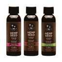 Hemp Seed Massage Lotion Gift Set - 2 oz Isle of You, Skinny Dip & Naked in The Woods Scents - Glides Easily on Skin, Absorbs Slowly & Deeply, Moisturizes - Vegan, Cruelty Free